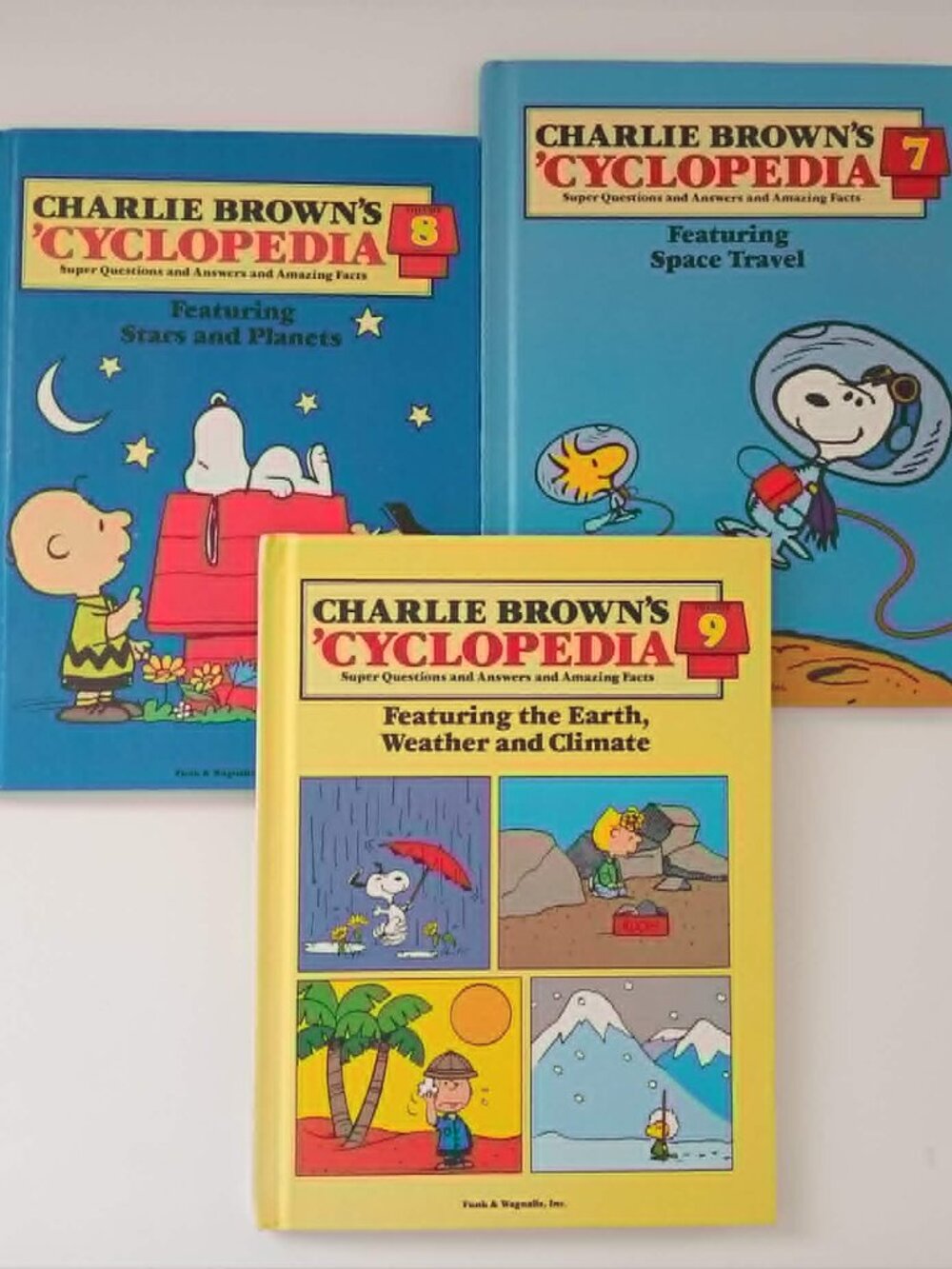 Vintage 1980s Charlie Brown's Cyclopedia Vol. 7, 8 & 9 Hardcover Book Set | Pean
